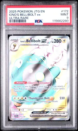 2025 POKEMON JTG EN-JOURNEY TOGETHER ULTRA RARE #172 IONO'S BELLIBOLT EX PSA 9 - Image 1