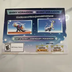 POKEMON SCARLET / VIOLET - SHINY MIRAIDON OR SHINY KORAIDON SERIAL CODE - Image 1