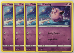 POKEMON 4X CLEFAIRY 074/192 REBEL CLASH COMMON NEAR MINT-PLAYSET - Image 1