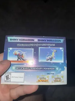 Shiny Miraidon Koraidon Code GameStop Pokemon Promo NM Not Scratched - Image 1