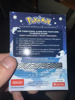 Shiny Miraidon Koraidon Code GameStop Pokemon Promo NM Not Scratched - Image 2