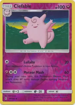 4x NM-Mint Clefable - 89/145 - Uncommon - Reverse Holo Pokemon Guardians Rising - Image 1