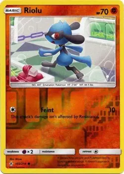 4x NM-Mint Riolu - 102/214 - Common - Reverse Holo Pokemon Unbroken Bonds - Image 1