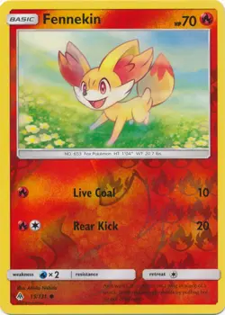 4x NM-Mint Fennekin - 15/131 - Common - Reverse Holo Pokemon Forbidden Light - Image 1