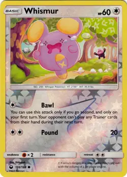 4x NM-Mint Whismur - 116/168 - Common - Reverse Holo Pokemon Celestial Storm - Image 1