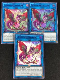 YUGIOH CROSSROSE DRAGON LDS2-EN114 1ST ULTRA X3 NM - Image 1