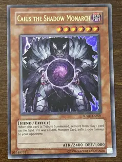 Caius the Shadow Monarch SDDE-EN001 The Dark Emperor Unlimited Ultra Rare LP - Image 1