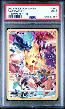 Pokemon Pikachu TCG Holo Card Crown Zenith 160/159 Secret Rare PSA 9 - Image 1