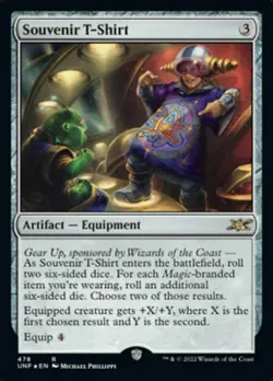 Souvenir T-Shirt - Galaxy Foil x1 NM Magic the Gathering 1x Unfinity mtg card - Image 1