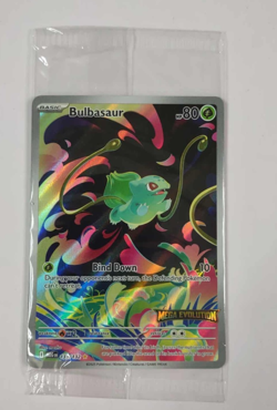 Bulbasaur 133/132 Mega Evolution Stamped Full Art Pokemon Card SEALED NM - Image 1