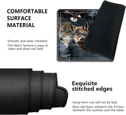 MTG Playmat with Zones - Wolf Bear Eagle Design, 24x14, Non-Slip Base - Image 2