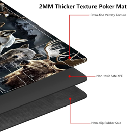 MTG Playmat with Zones - Wolf Bear Eagle Design, 24x14, Non-Slip Base - Image 3