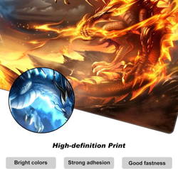 Dragons Duel MTG Playmat 24x14" Non-Slip Rubber Base for TCG Games - Image 3
