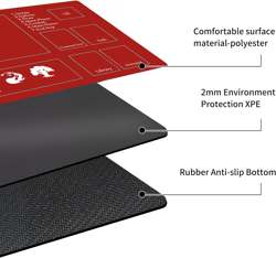 Magic Zone MTG Playmat 24x14" with Non-Slip Backing & Free Storage Bag - Red - Image 3