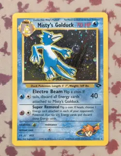 Misty's Golduck 12/132 Gym Challenge Holo Swirl Pokemon TCG - Image 1
