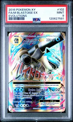 2016 POKEMON XY EVOLUTIONS #102 FULL ART/M BLASTOISE EX PSA 9 - Image 1