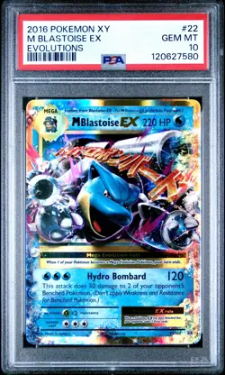 2016 Pokemon XY Evolutions M Blastoise EX #22 PSA 10 - Image 1