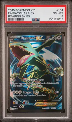 2015 Pokemon XY Roaring Skies #104 Rayquaza Ex PSA 8 - Image 1