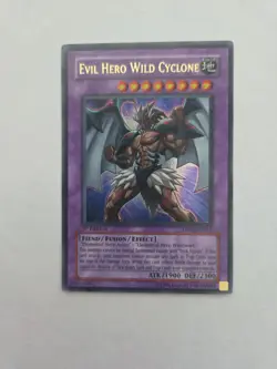 DP06-EN011 Evil Hero Wild Cyclone Ultra Rare 1st Edition LP Yugioh - Image 1