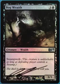 Bog Wraith FOIL Magic 2010 / M10 NM Black Uncommon SIGNED CARD (424750) ABUGames - Image 1