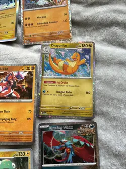 Over 200 Pokemon Cards - Many Holo / Reverse Holo Rare In Tin - Mixed Lot - GC - Image 3