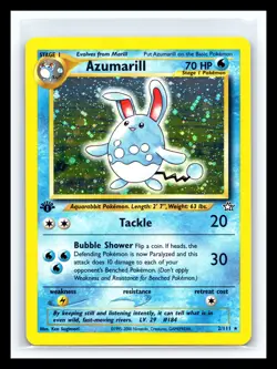 💥 Azumarill 2/111 1st Edition Holo Neo Genesis WOTC 2000 Pokemon Vintage Card - Image 1