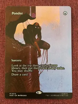 Ponder FULL ART NM/M MTG Spiderman Magic Card Marvel - Image 1