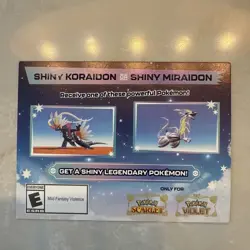 Shiny Koraidon & Miraidon Pokemon Scarlet Violet Code Card - Gamestop - Image 1
