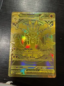 Mega Lucario EX 188/132 Hyper Rare Mega Evolutions NM Pack Fresh Gold Card - Image 1