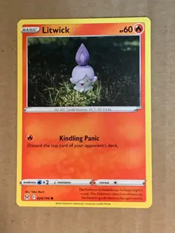 Pokemon Card SWSH Lost Origin Litwick 24/196. Yuka Morii - Image 1