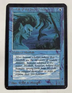 Merfolk Of The Pearl Trident Alpha MP Moderate Play MTG Magic The Gathering C - Image 1