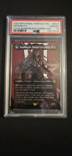 Sephiroth Fabled Soldier Borderless Surge Foil PSA 10 Gem Mint - Image 1