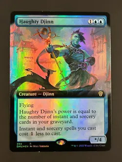 MTG Haughty Djinn Extended Art Foil 394 - LP - Dominaria United - Image 1