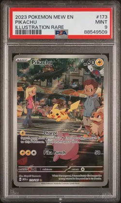 PSA 9 Pikachu 173/165 English Pokemon Scarlet & Violet 151 Illustration Rare - Image 1