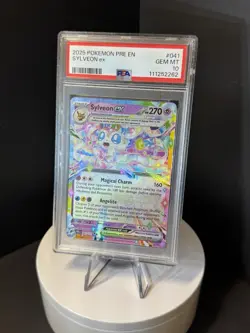 2025 POKEMON PRE EN-PRISMATIC EVOLUTIONS #041 SYLVEON EX PSA 10 - Image 1