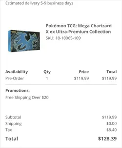 PRESALE POKEMON CENTER TCG Phantasmal Flames Mega Charizard X EX UPC 11/14 - Image 3