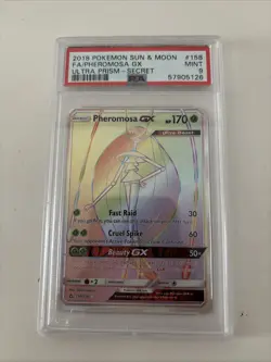 Pokemon Ultra Prism Pheromosa GX #158 Geheimnis Selten Holo Folie PSA 9 Mint # - Image 1