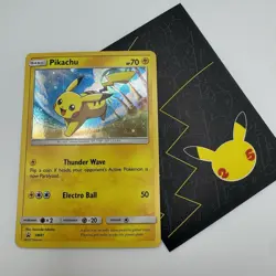 Pokemon Pikachu SM81 WITH HD Swirl ! Cosmos Holo Blackstar Promo Sun & Moon 2017 - Image 1