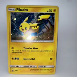 Pokemon Pikachu SM81 WITH HD Swirl ! Cosmos Holo Blackstar Promo Sun & Moon 2017 - Image 4