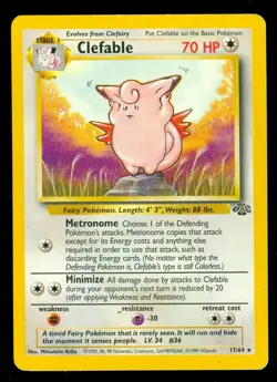 Pokemon CLEFABLE 17/64 Jungle - RARE - Lightly Played - Image 1