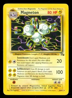 Pokemon MAGNETON 26/62 Fossil - RARE - Lightly Played - Image 1