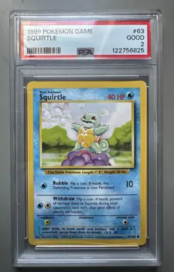 Squirtle 063/102 Base Set Regular 1999 PSA 2 good - Image 1