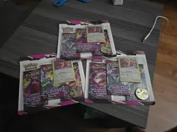 3x Pokemon Fusion Strike 3-Pack Blister w/ Eevee Promo SEALED - Image 1