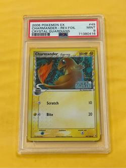 2006 Pokemon EX Crystal Guardians Charmander Reverse Holo Foil #49/100 PSA 9 - Image 1