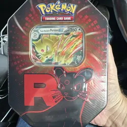 Pokemon TCG Destined Rivals Team Rocket Persian Ex Tin NEW/SEALED - Image 1
