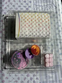 Pokemon 151 UPC Accessories: Mew Coin + Dice + Status Coin + Deck Box Brand New! - Image 1
