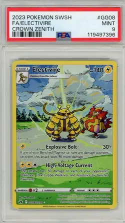 2023 Pokemon SWSH Crown Zenith Electivire FA #GG08 Galarian Gallery PSA 9 Mint - Image 1