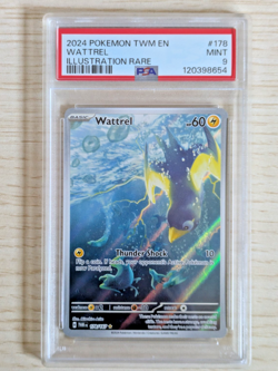 POKEMON 2024 WATTREL #178 TWILIGHT MASQUERADE ILLUSTRATION RARE PSA 9 - Image 1