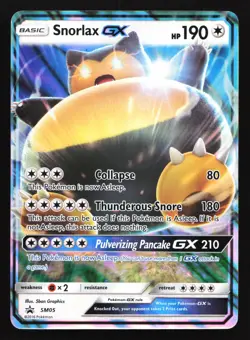 Pokemon Snorlax GX SM05 Sun & Moon Holo Black Star Promo MP - Image 1