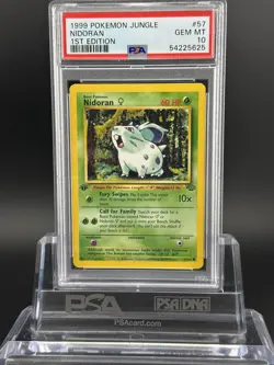 PSA 10 GEM MINT 💎 1999 POKEMON JUNGLE 1ST EDITION - NIDORAN #57 ENGLISH - Image 1